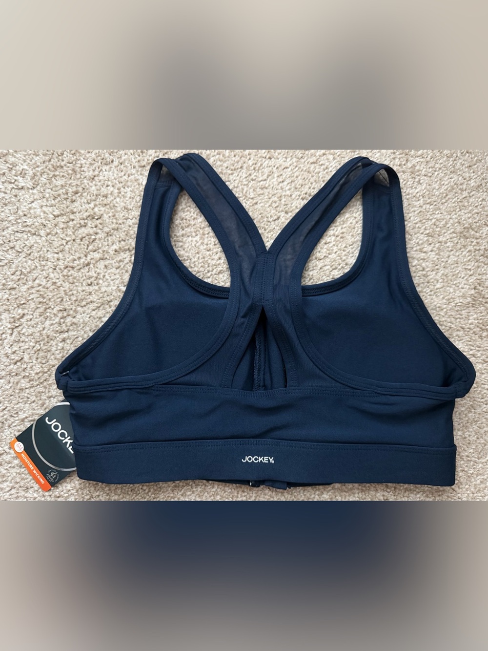 Jockey High Impact Sports Bra w/Mesh Back, Zip Front in Navy - Picture 4 of 10